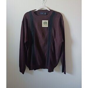 NWT CJ Tyler Sweater Pullover Crew Neck Long Sleeve Brown Black Size 2XL